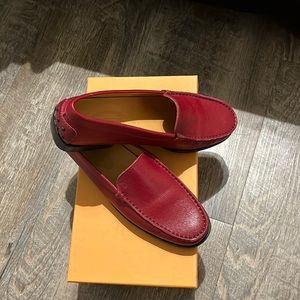 Tod's Red Leather Loafers